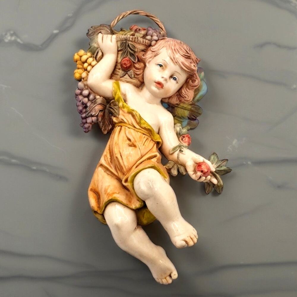 Fontanini Italian Cherub Angel Figurine Depose Italy Signed Simonetti Vintage